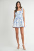 TROPICAL MINI WHITE BLUE DRESS